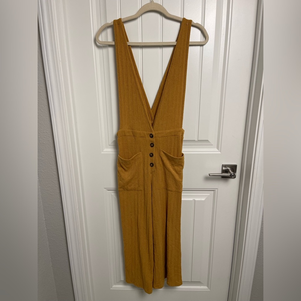 Mustard Yellow Button-Front Jumpsuit